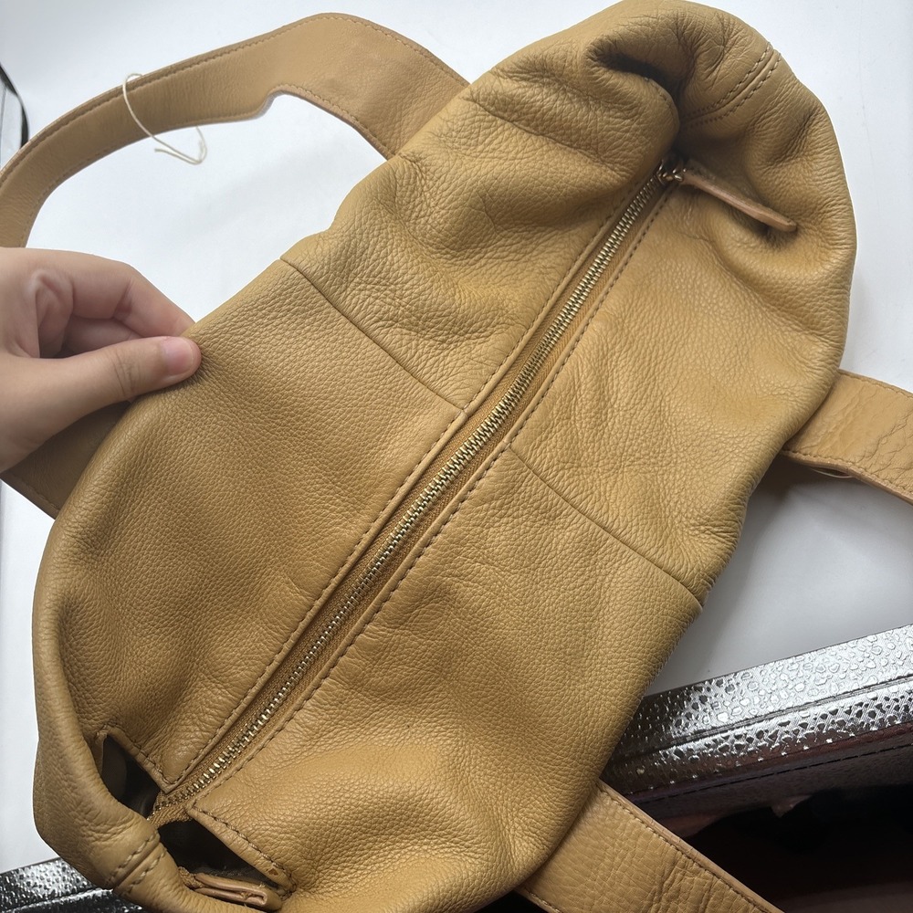Michael Kors Hudson Downtown Leather Tote Large Shoulder Bag Light Brown Purse - Picture 11 of 16